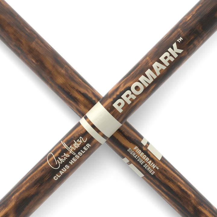 Promark TXCHW-FG-AGC-Promark Claus Hessler ActiveGrip Clear, FireGrain Hickory Drumstick, Wood Tip