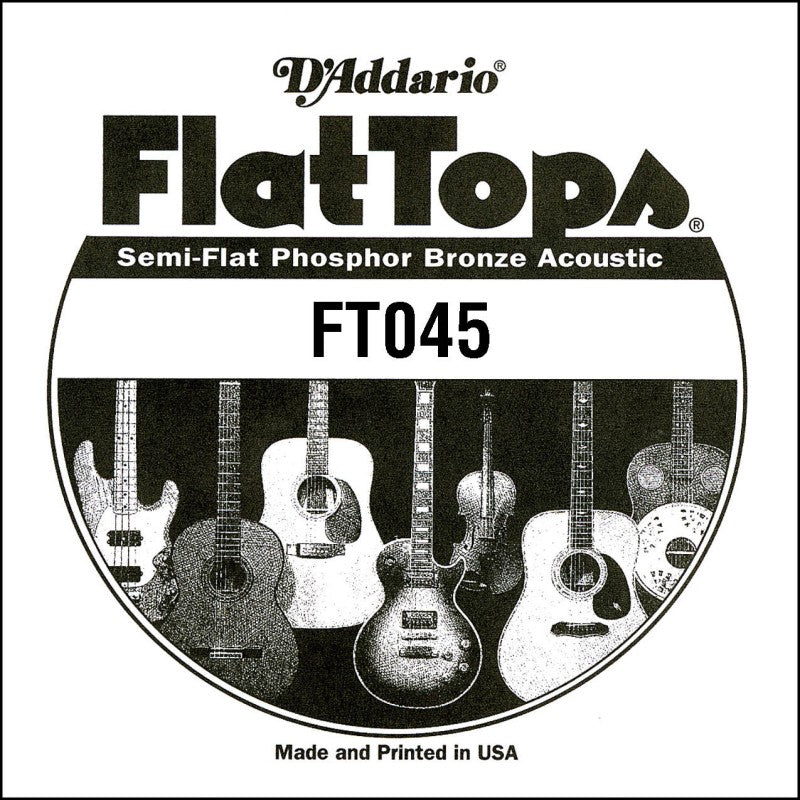 D'Addario FT045 - SINGLE FLAT TOP PHOS BRZ 045