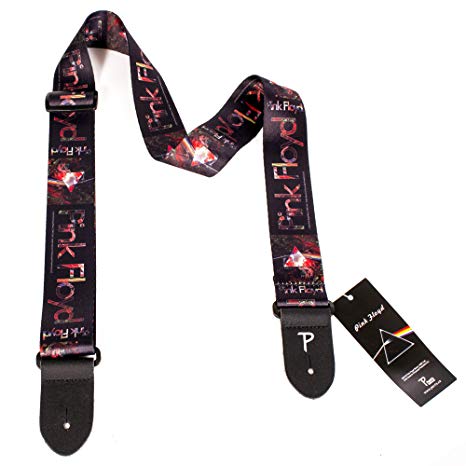 Perris Leathers | Pink Floyd Guitar Strap (Official Licensing) 2” Double Sided, Polyester Webbing, Adjustable 39'' - 58'' Long, LPCP-8092 Prisms Logo