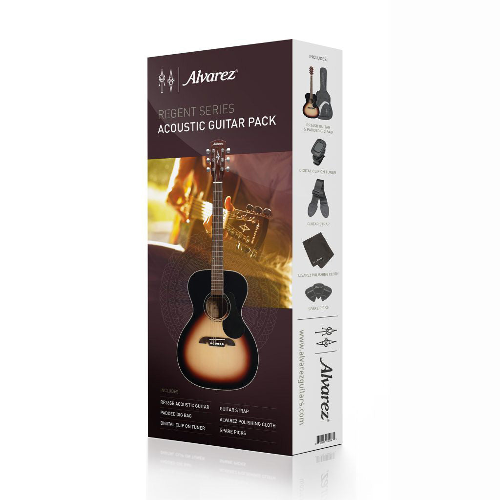 Alvarez RF26SSB-AGP - Regent 26 Series Starter Pack w/Bag, Tuner, Straps, Cloth & Picks