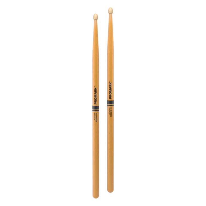 Promark R2BAGC-Promark Rebound 2B ActiveGrip Clear Hickory Drumstick, Acorn Wood Tip Drumsticks