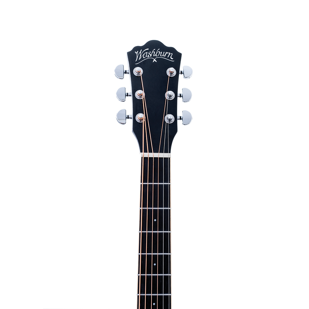 Washburn DFBDB Deep Forest Dreadnought, Poplar Burl Top, Okoume Back & Sides, Black Fade Gloss