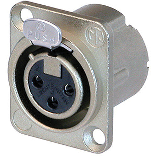 Neutrik NC3FD-LX - 3 pin Nickel Chassis XLRF -D Size