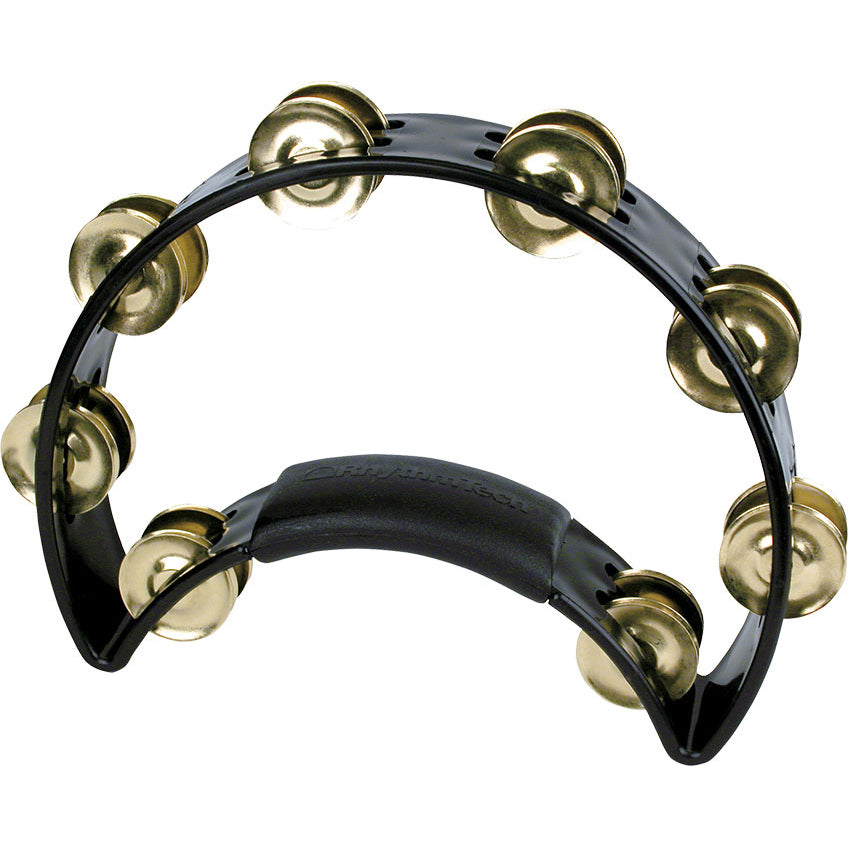 Rhythm Tech RT1011 1/4 Moon Tambourine Black w/ Brass Jingles