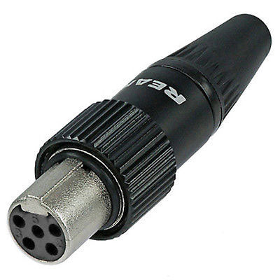 Neutrik RT5FCT-B - 5-Pin Black Inline Tiny XLRF with Gold Contacts -Locking