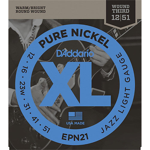 D'Addario EPN21 - SET ELEC GTR NICKEL JAZZ LITE