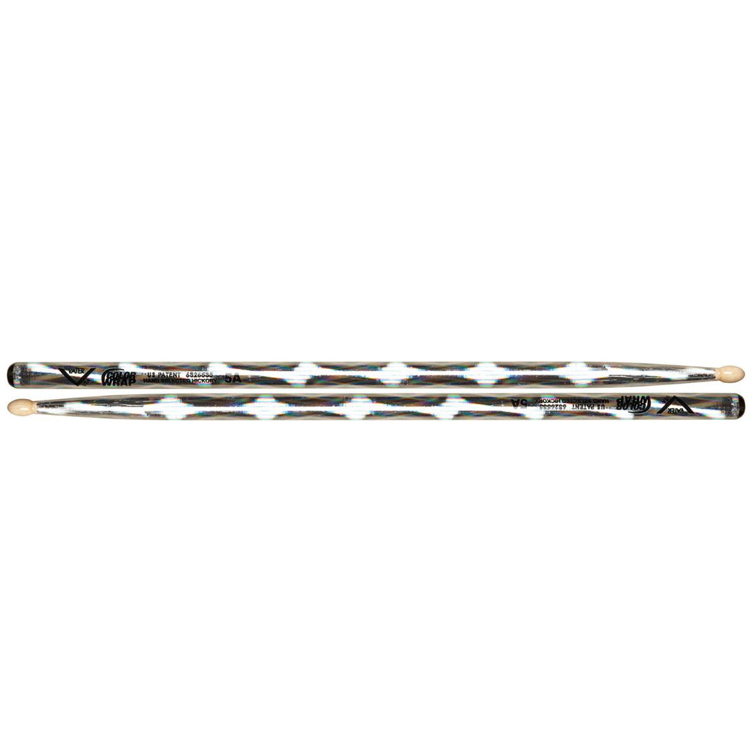 Vater VCS5A - Color Wrap 5A Silver Optic Wood Tip Drumsticks