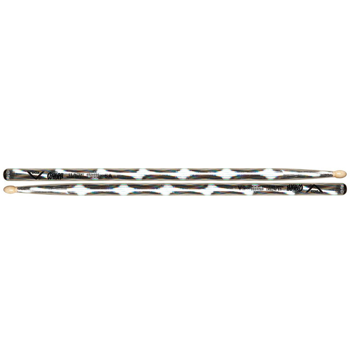 Vater VCS5A - Color Wrap 5A Silver Optic Wood Tip Drumsticks