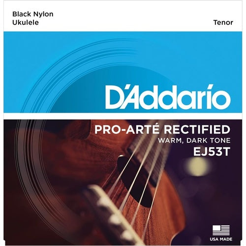 D'Addario EJ53T - SET TENOR UKE HAWAII BLK NYLON