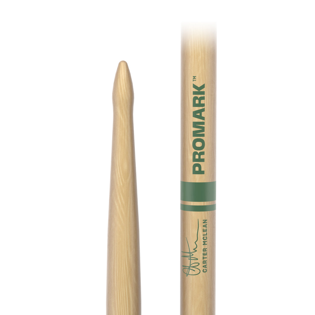 Promark RBCMW-Promark Carter McLean Hickory Drumsticks, Wood Tip