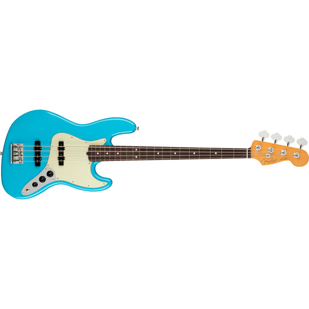 Fender American Professional II Jazz Bass Rosewood Fingerboard Electric Bass Guitar - Miami Blue