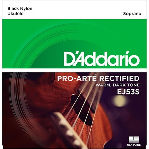 D'Addario EJ53S - SET SOPRANO UKE BLACK NYLON