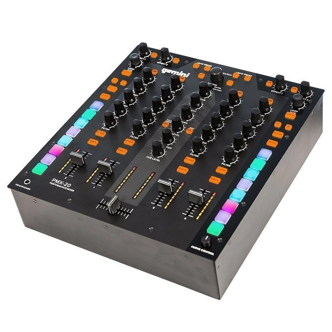 Gemini PMX-20 Battle-Style 4-Channel Digital DJ Mixer w/ USB MIDI Interface