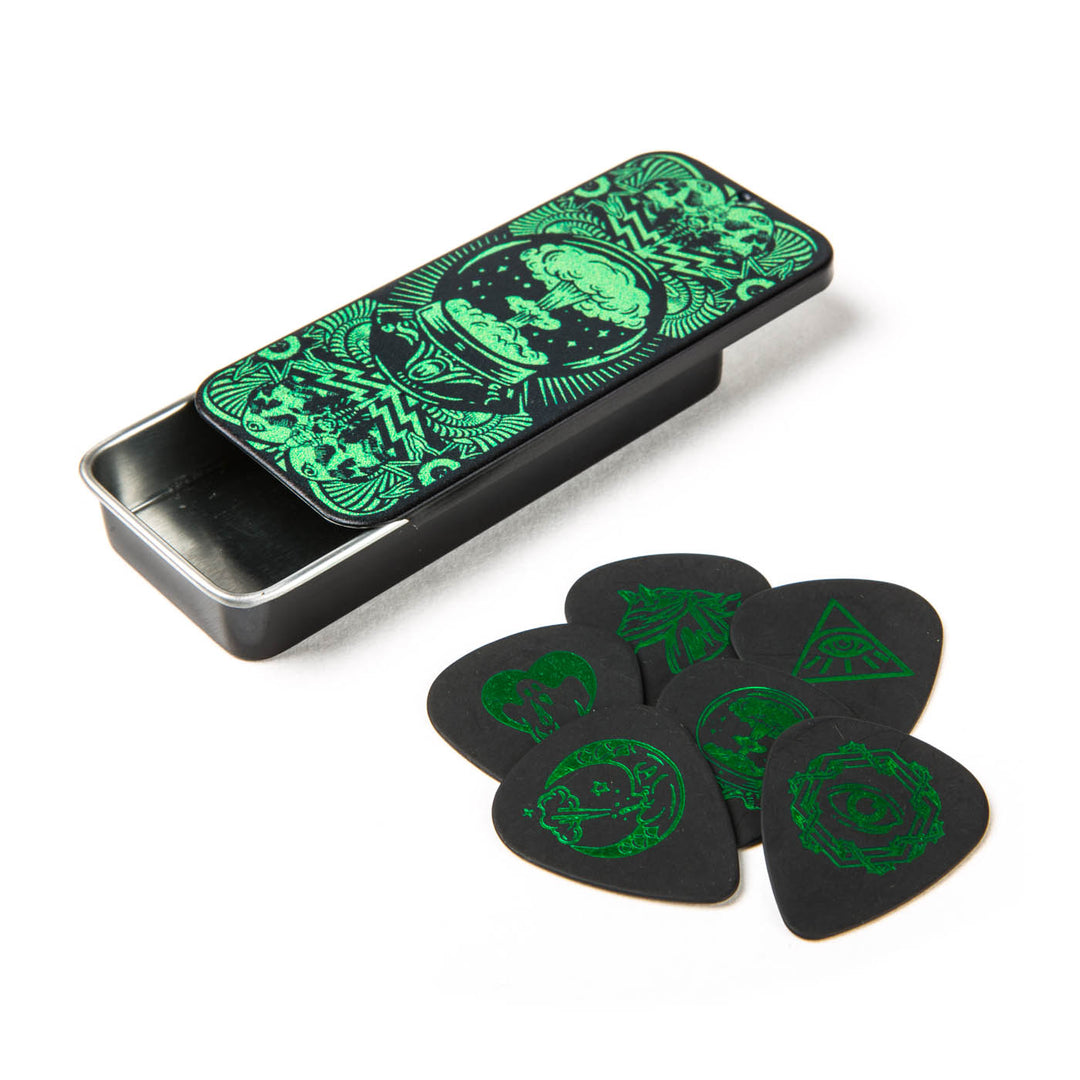 Dunlop ILDCT01 I LOVE Dust 6picks & tin Green