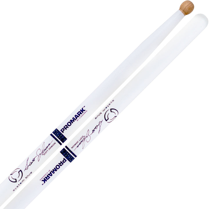 Promark TXDC17W-WHITE-Promark Scott Johnson Signature Marching Snare Sticks -White