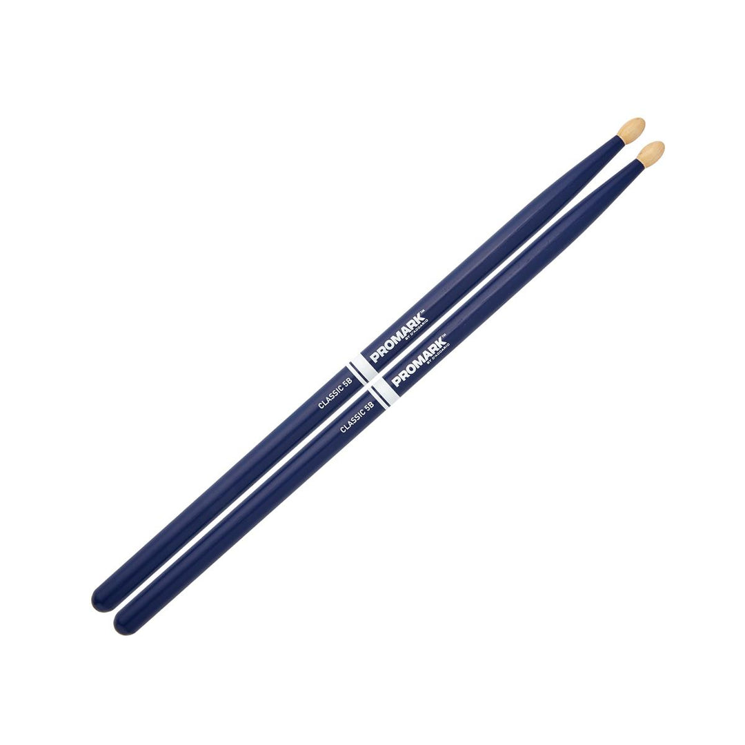Promark TX5BW-Promark Classic 5B Hickory Wood Tip Drumsticks ( Blue )