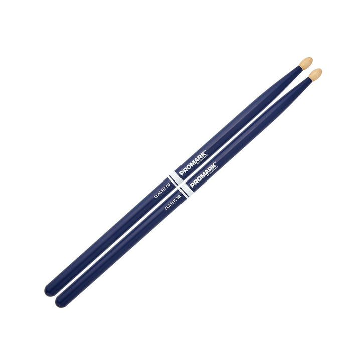 Promark TX5BW-Promark Classic 5B Hickory Wood Tip Drumsticks ( Blue )