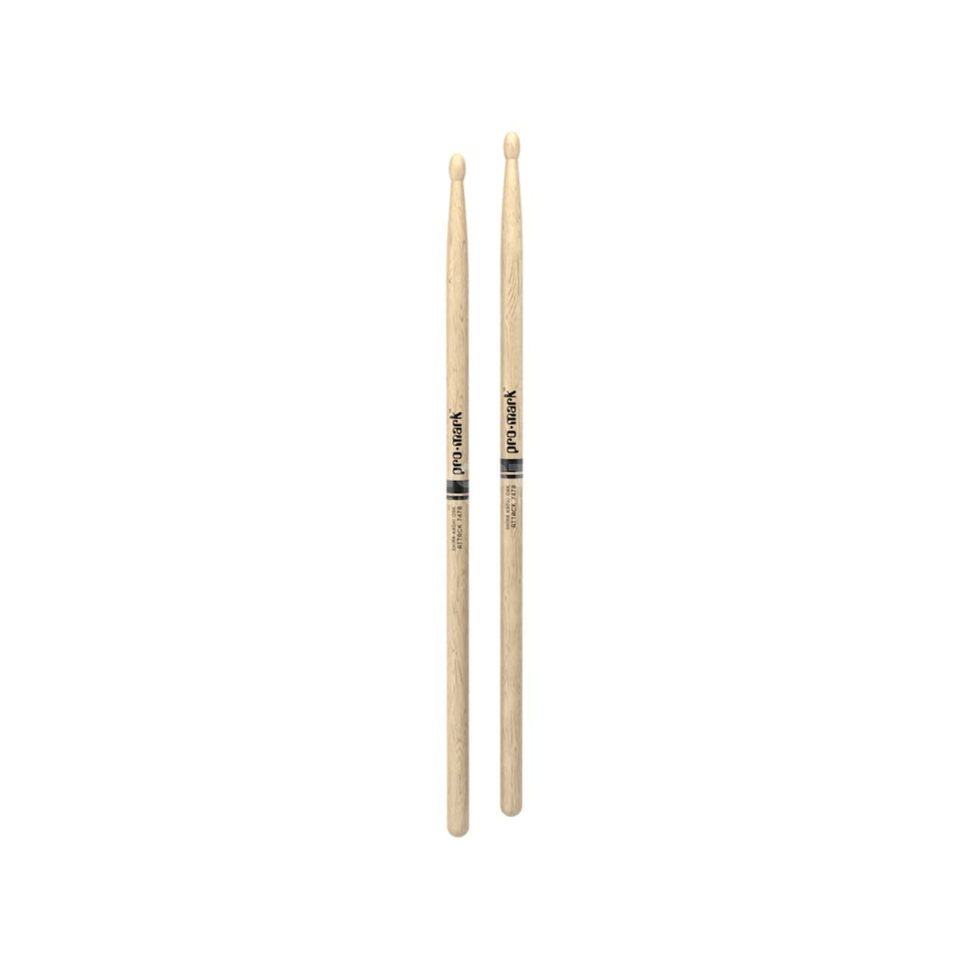 Promark PW747BW-Promark Super Rock Shira Kashi Oak Wood Tip Drumsticks