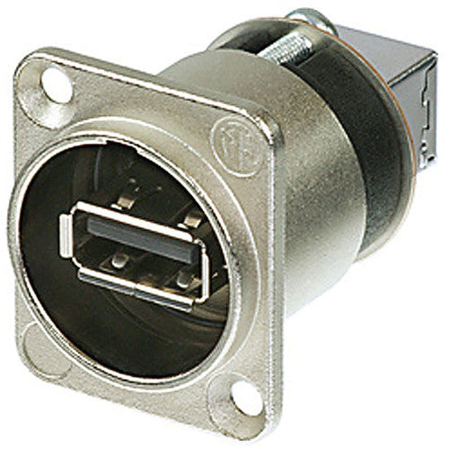 Neutrik NAUSB-W - Nickel Panel Mount USB Jack -Feedthrough -IP65