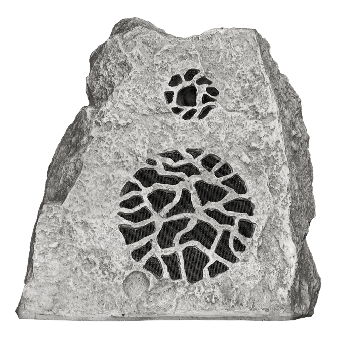 Rockustics 8" two-way outdoor rock speaker - Gray w/ Transformer