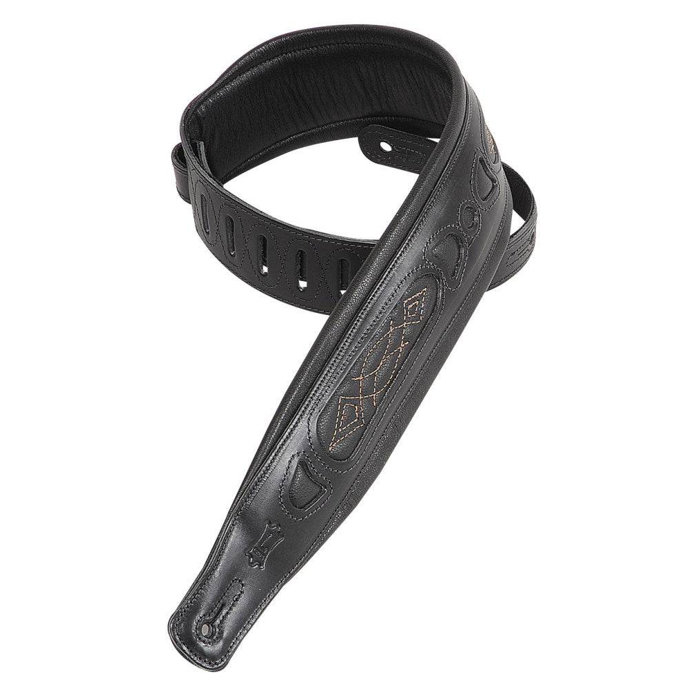 Levy's PM31-BLK Veg-tan Leather Guitar Straps