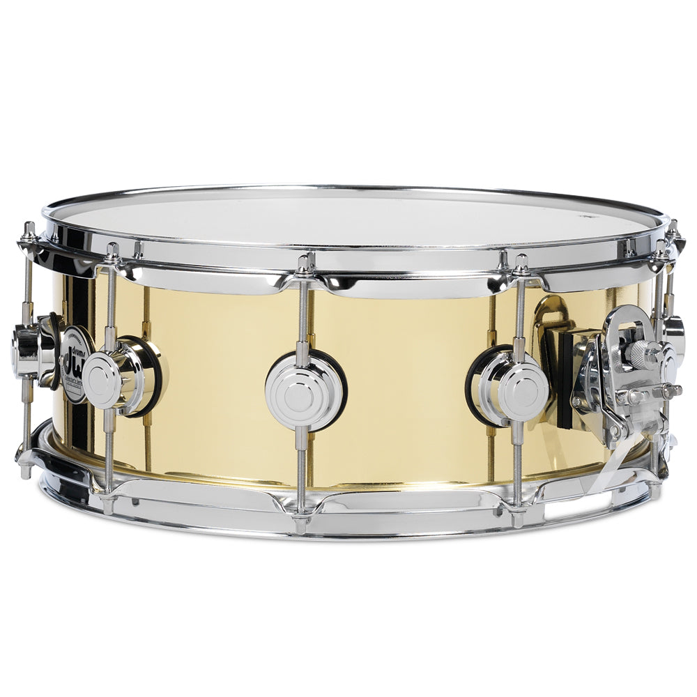 DW Collector’s Series Metal Snare Drum Solid 3mm Bell Brass Smooth Finish - 4x14