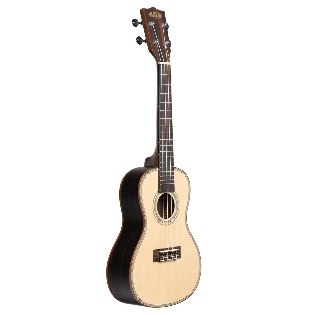 Kala KA-SSEBY-C Solid Spruce Top Striped Ebony Concert Ukulele
