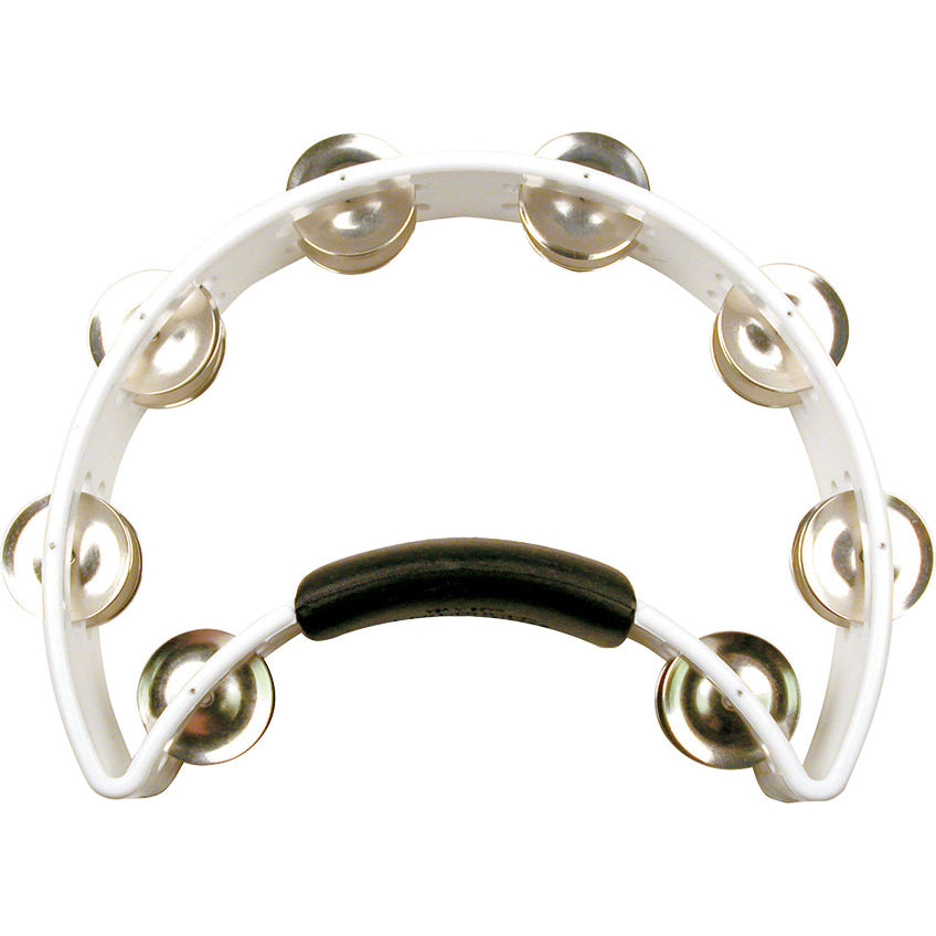 Rhythm Tech RT1020 1/4 Moon Tambourine - White w/ Nickel Jingles