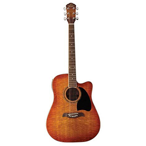 Oscar Schmidt OG2CEFYS-A Acoustic Guitar Dreadnought Flame Yellow Sunburst
