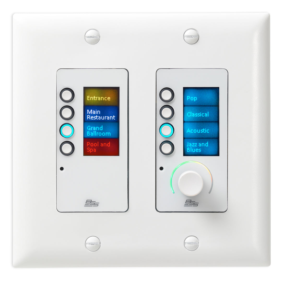 BSS EC-8BV US (WHT) Ethernet Controller with 8 Buttons and Volume (White - US)
