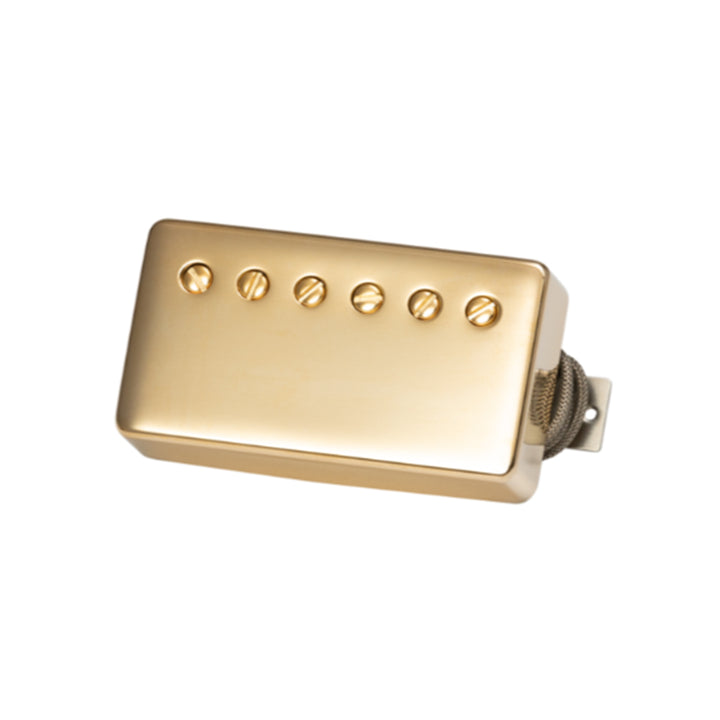 Gibson Custombucker Pickup (Match set, Dble Black, True Historic Gold Covers, 2-conductor, Unpotted, Alnico III, 8k ohms)