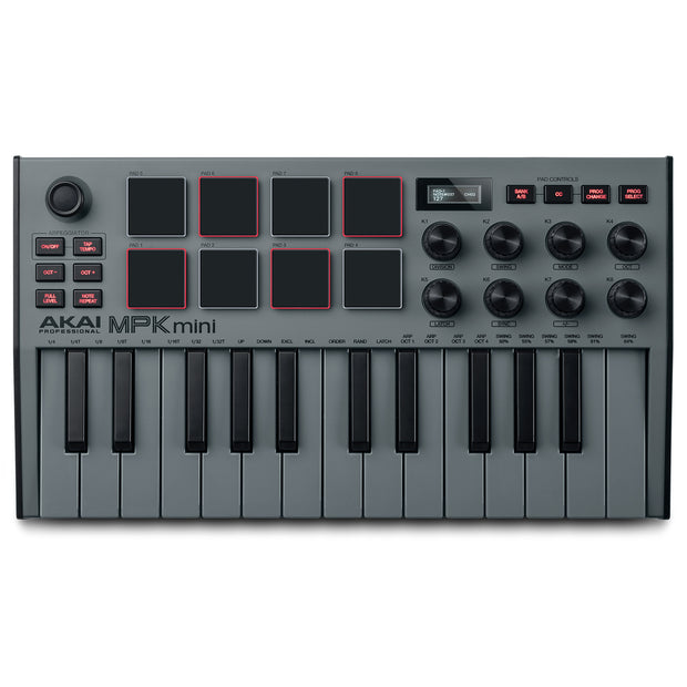 Akai MPK Mini Mk3 Portable USB MIDI Keyboard Controller - Grey