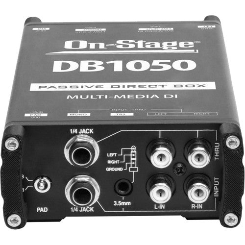 On-Stage DB1050 - Passive Multimedia DI Box with Stereo-to-Mono Summing