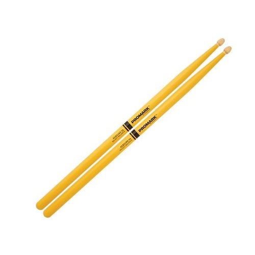 Promark RBH565AW-YELLOW-Promark 5A Rebound Acorn Tip Yellow Drumsticks