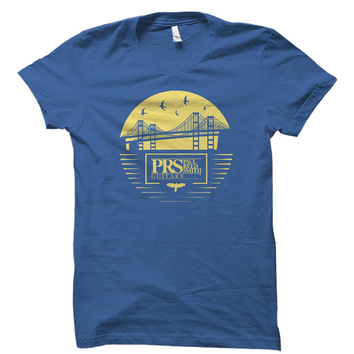 PRS Shirt Bay Bridge Short Sleeve Tee (Yellow on Blue)