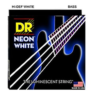 DR Strings NWB5-45 (Medium 5's) - Hi-Def NEON WHITE: Coated Bass Strings: 45, 65, 85, 105, 125