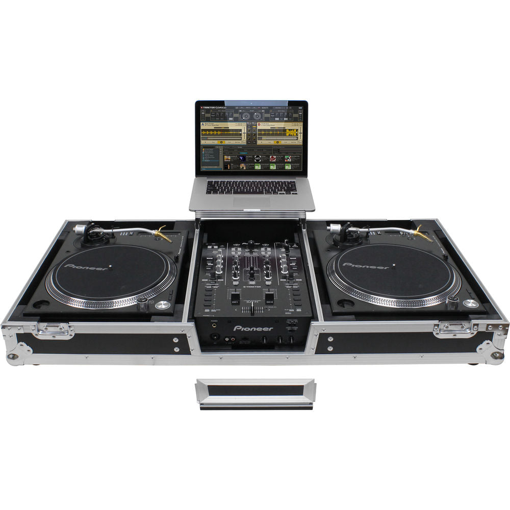 Odyssey FZGSLBM10WR Flight Zone Universal Turntable DJ Coffin w/ Wheels & Glide Shelf