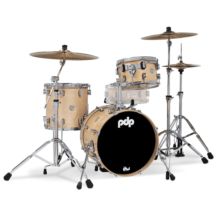 PDP Concept Maple Lacquer CM Bop Kit Shell Pack w/ Chrome Hardware (14x18 w/ BDM, 8x12, 14x14FT) - Natural Lacquer