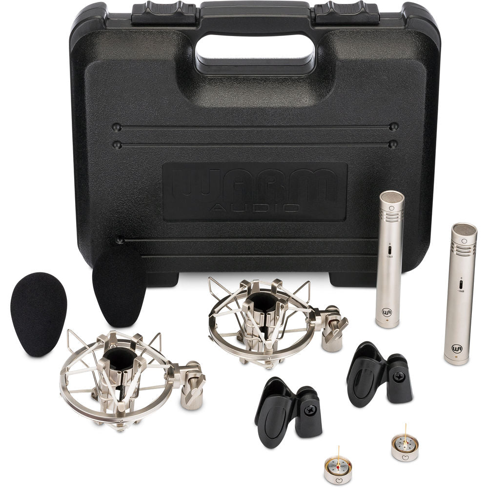 Warm Audio WA-84 Stereo Microphone Pair w/ Omni & Cardioid Capsules - Nickel