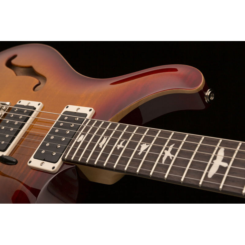 PRS CE 24 Semi-Hollow Bolt-On (2024) Electric Guitar (Dark Cherry Sunburst) w/ Gig Bag