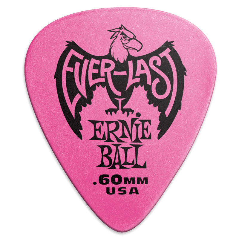 Ernie Ball Guitar Picks Everlast (Bag of 12) - 0.60mm Pink
