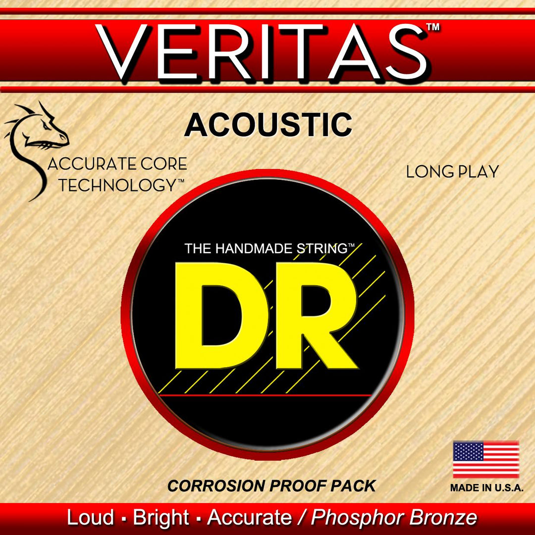 DR Strings HA-12 (Light) - HI-BEAM 80/20 - 80/20 Brass Acoustic: 12, 16, 24, 32, 42, 54