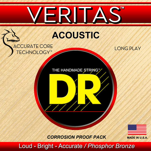 DR Strings VTA-10 (Extra Light) - VERITAS with A.C.T Acoustic: 10, 14, 22, 30, 38, 48