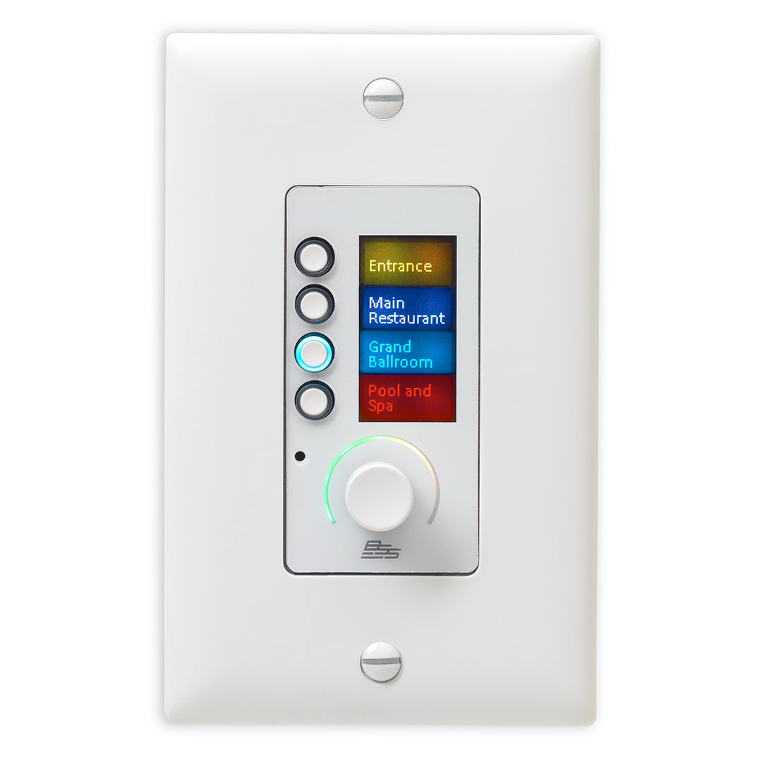 BSS EC-4BV US (WHT) Ethernet Controller with 4 Buttons and Volume (White - US)