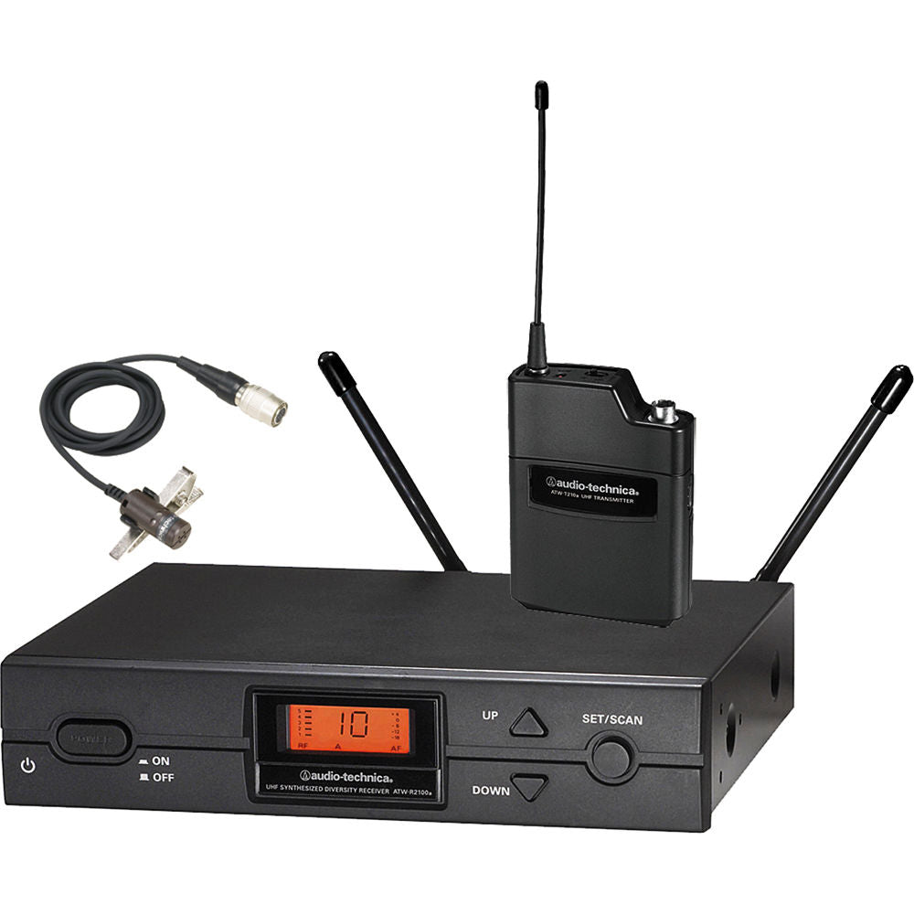 Audio-Technica ATW-2129b 2000 Series Wireless System 487.125-506.500 MHz - AT829cW Lavalier Microphone