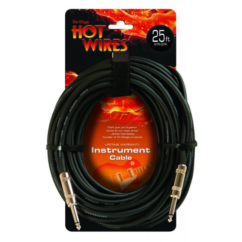 On-Stage IC-25 Instrument Cable QTR-QTR - 25‚Äô