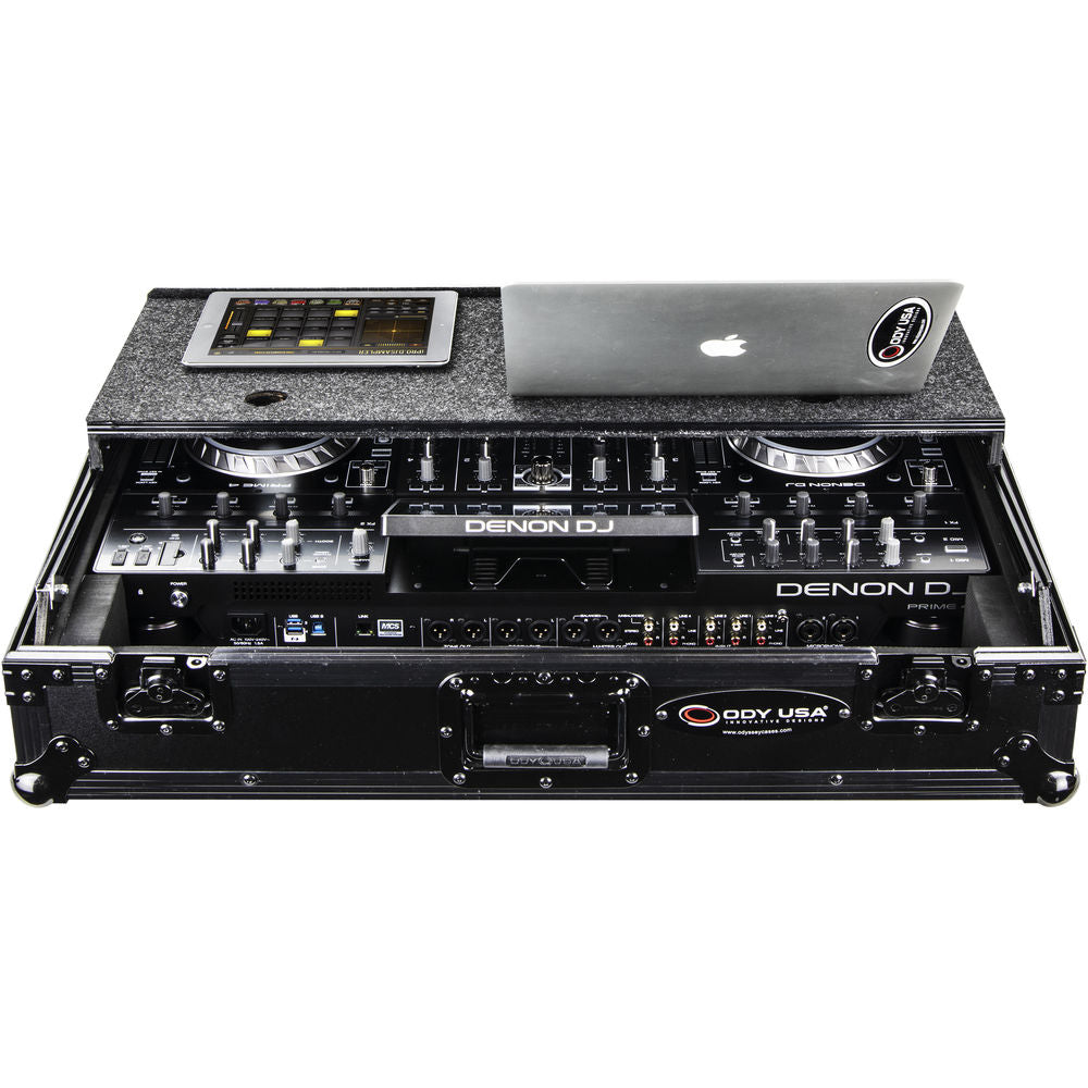 Odyssey FZGSPRIME4 Flight Zone Glide Style Case for Denon Prime 4 DJ Controller - Black Label