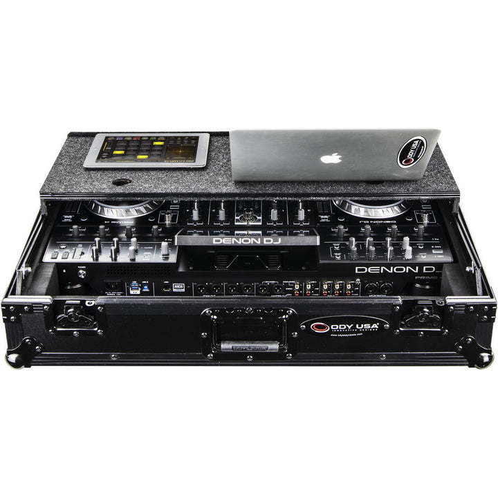 Odyssey FZGSPRIME4 Flight Zone Glide Style Case for Denon Prime 4 DJ Controller - Black Label