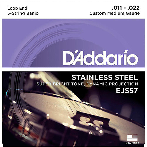 D'Addario EJS57 - Set Banjo Stainless Steel-Med