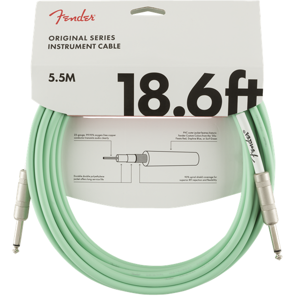 Fender Original Series Instrument Cables - Surf Green - 18.6ft